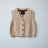 Knitted Cotton Vest Beige