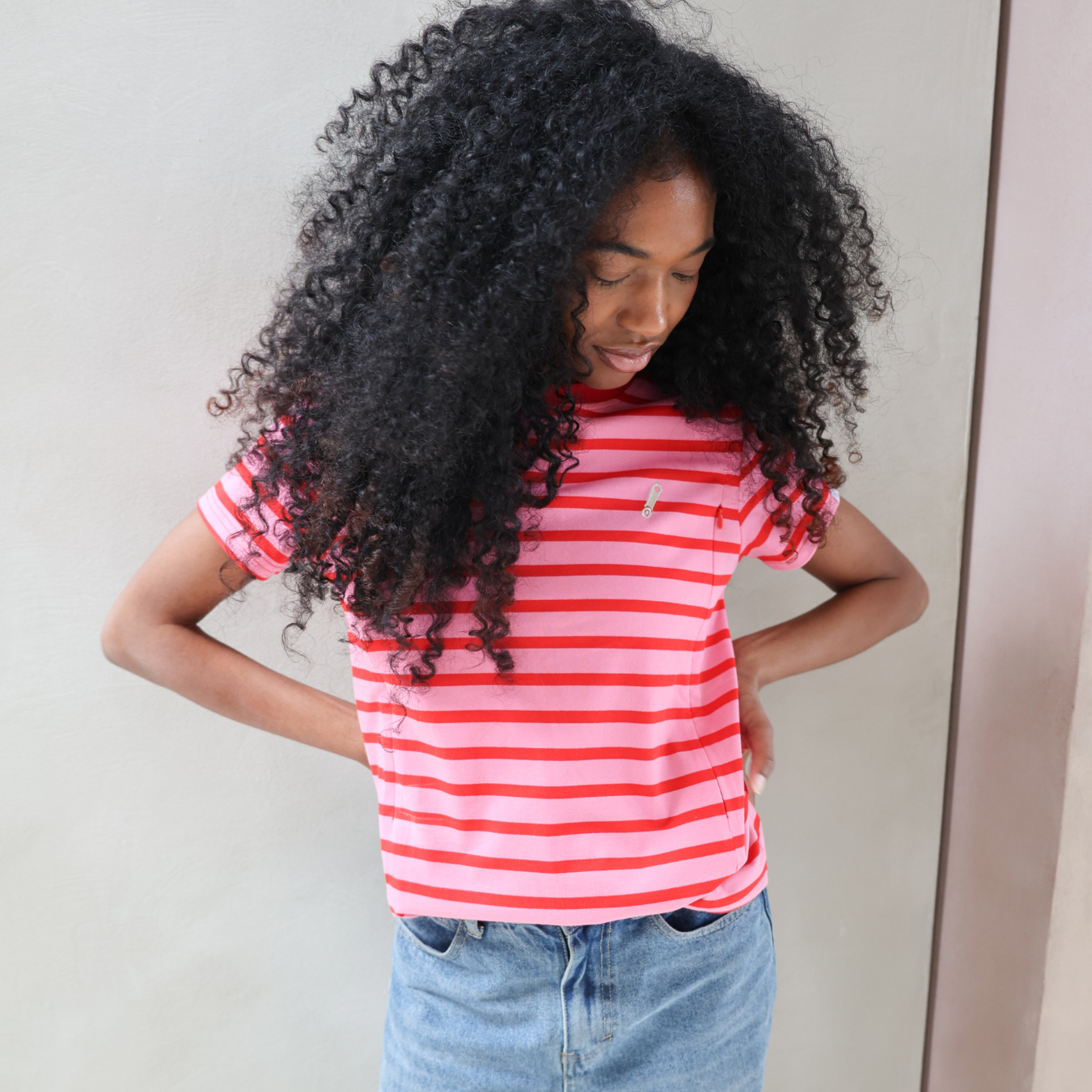 Organic Cotton Breastfeeding T-Shirt Candy Stripes