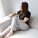 Ladies Grey Fair Isle Pyjamas Set