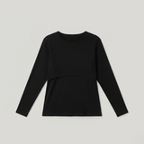 Breastfeeding Ribbed Top Schwarz