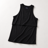 Breastfeeding Ribbed Tank Top Schwarz