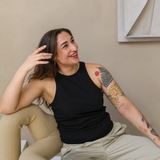 Breastfeeding Ribbed Tank Top Schwarz