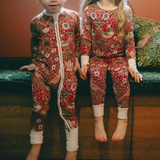 William Morris Children's PJ Set Strawberry Thief Red
