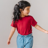 Bamboo Everyday Kinder T-Shirt Deep Burgundy