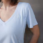 Breastfeeding T-Shirt V-Neck Baby Blue
