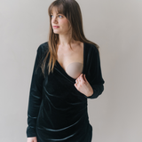 Paris Stillen Samtkleid Schwarz