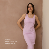 St Tropez Ribbed Breastfeeding Dress Lilac